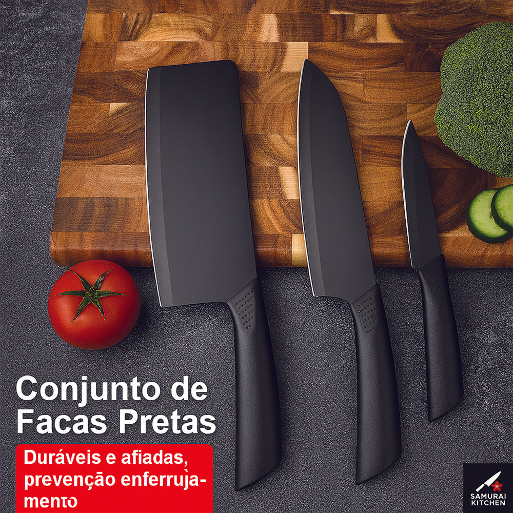 Conjunto de Facas com Faca de Frutas, Faca para Legumes e Faca Utilitária materials 1