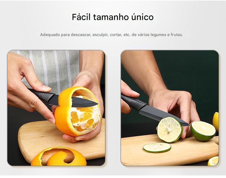 Conjunto de Facas com Faca de Frutas, Faca para Legumes e Faca Utilitária materials 5 Function