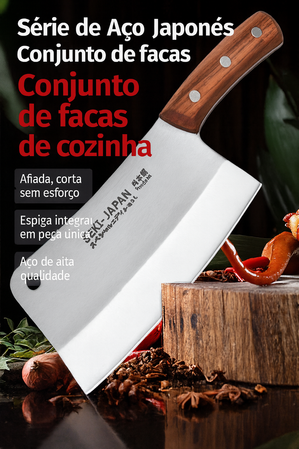 (DESCONTO 30% OFF) Cutelo para ossos em aço japonês