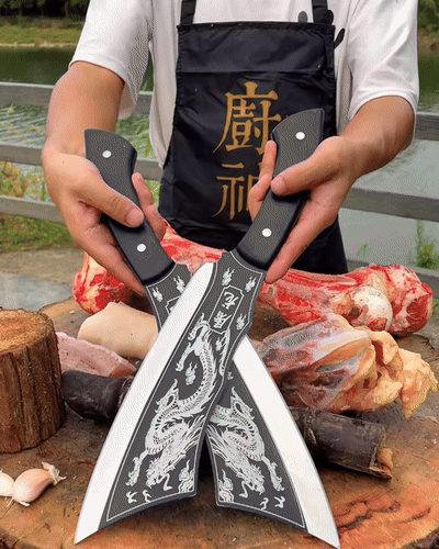 Faca Japonesa do Chef com Desenho de Dragão — 20cm