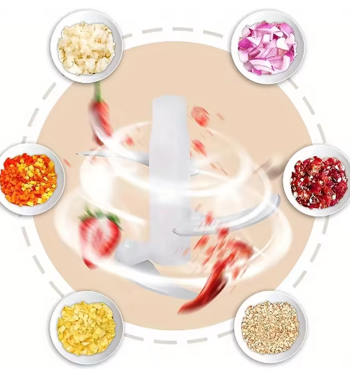 Picador de Alimentos Multifunções — Picador Manual de Pressão Rápida — Picador de Legumes