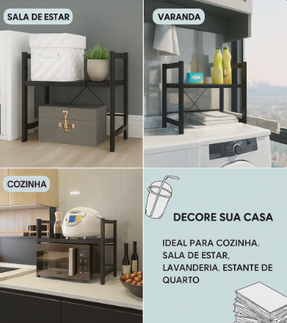 (Promoção: 30% de desconto) Suporte ajustável para forno de micro-ondas de cozinha