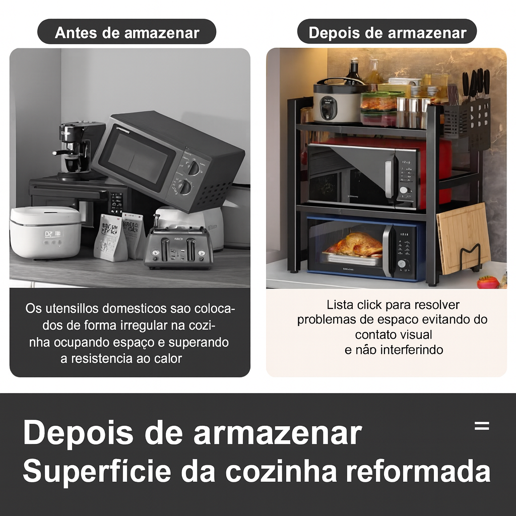 (Promoção: 30% de desconto) Suporte ajustável para forno de micro-ondas de cozinha