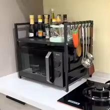 (Promoção: 30% de desconto) Suporte ajustável para forno de micro-ondas de cozinha